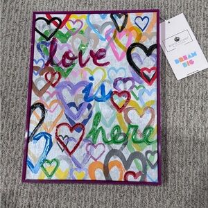 Colorful Heart Canvas Art- love is here